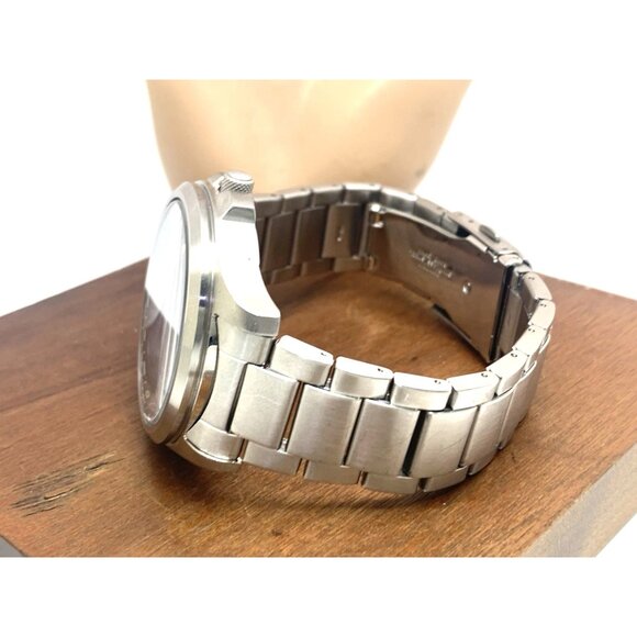 Citizen Men's Watch AW0110-58E Eco Drive Black Dial Day Date Silver Steel 44mm - Picture 10 of 15